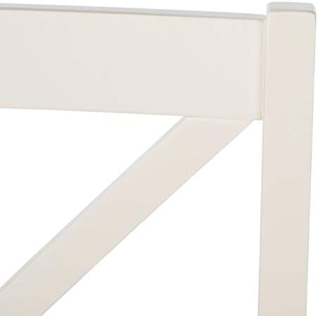 SAFAVIEH Akash Wood Dining Chair Set of 2, 17.5" White/Natural DCH9210A