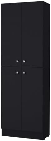 71" Tall Kitchen Pantry Cabinet with Storage,4-Door Wooden Cupboard Cred...