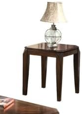 Polay 3-Piece Coffee and End Table Set with Parquet Design | Rich walnut fini...
