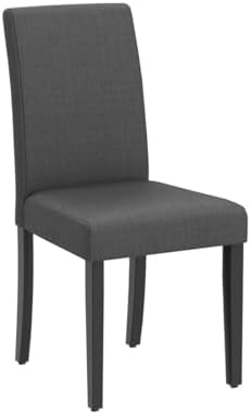 Yaheetech Dining Chairs Set of 4 Upholstered Kitchen Chair Fabric Dark Gray