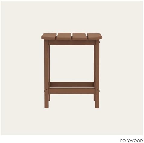 POLYWOOD SBT18TE South Beach 18" Outdoor Side Table, Teak