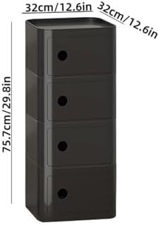 Square Night Stand with Magnetic Door, Plastic Stackable Small Storage Cabine...