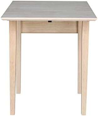 IC International Concepts Solid Wood Small Drop Leaf Table, Unfinished