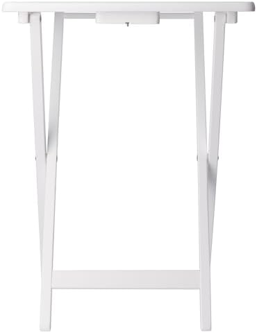 Winsome Alex Set of 2 Foldable Snack Tables, White | Easy to Store Small Port...