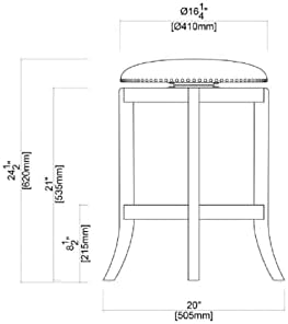 Cordova Swivel Backless Counter Stool - Mocha Brown