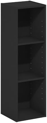Furinno Fulda Book Shelf, 3-Tier Narrow Bookshelf, Bookcase with 10-in Width ...