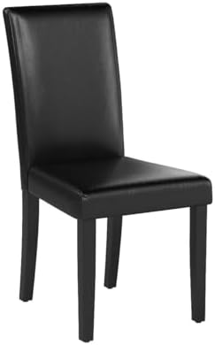 Yaheetech Dining Chairs Set of 4 Upholstered Kitchen Chairs Black