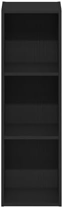 Furinno Fulda Book Shelf, 3-Tier Narrow Bookshelf, Bookcase with 10-in Width ...