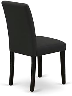 East West Furniture ABP6T24 Abbott Parson Chairs - Black Color Linen Fabric U...