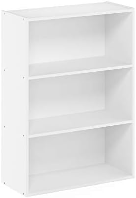 Furinno PASIR Book Shelf, 3-Tier Bookshelf, Storage Shelves Bookcase, 9.7 x 2...