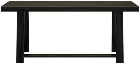 Plank+Beam Classic 72 Inch Dining Table, Rectangular, Black Wirebrush
