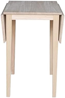 IC International Concepts Solid Wood Small Drop Leaf Table, Unfinished