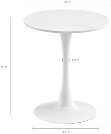 Round Dining Table, 24" Tulip Table (White)
