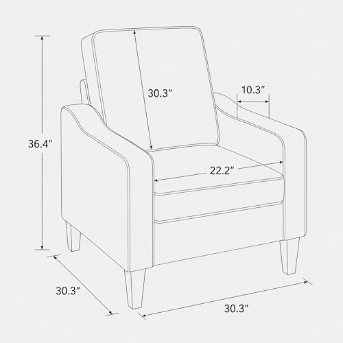 Comfy Accent Chair for Living Room, Modern Reading Chair for Bedroom, Beige |...