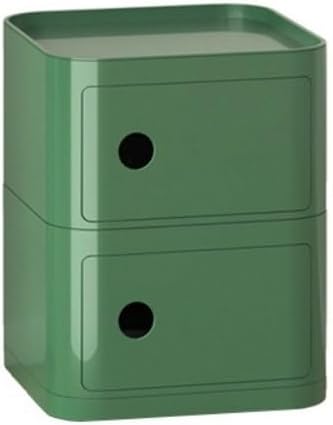 Square ABS Nightstand with Drawers, Modern Style Side Table, Bedside Table wi...