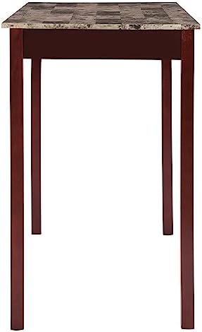 Linon Brown 3-Piece Table Faux Marble Tavern Set, 42" w x 22.25" d ...