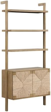 Nathan James Beacon 3-Shelf Solid Wood Bookshelf with Storage Cabinet, Bohemi...