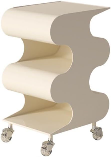 ABS Movable Rotating Side Table with Storage, Modern Night Stand, Minimalist ...