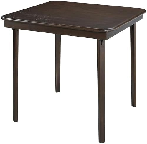 Stakmore Classic Straight Edge Square Wood Folding Table, 32x32, Espresso
