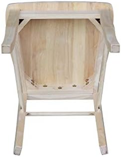 IC International Concepts Set of 2 Madrid Solid Wood Chairs, Unfinished