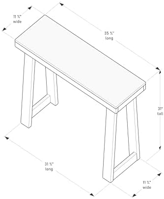 Plank+Beam Classic Console Table, 36 Inch, Black