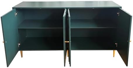 60" Modern Sideboard Buffet Accent Cabinet with Shelves Green