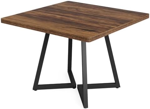 Tribesigns Square Dining Table for 2, 31.5" Industrial Dinner Table with...