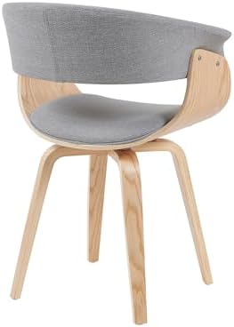 Armen Living Summer Mid-Century Upholstered Dining Chair in Grey and Patterne...