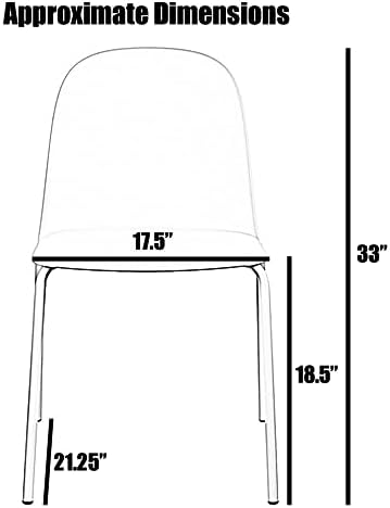 2xhome Set of 4 Modern Stackable Armless Dining Chairs | Plastic Shell Seat w...