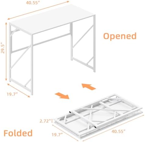 Elephance Folding Desk Writing Computer Desk for Home Office No-Assembly | St...