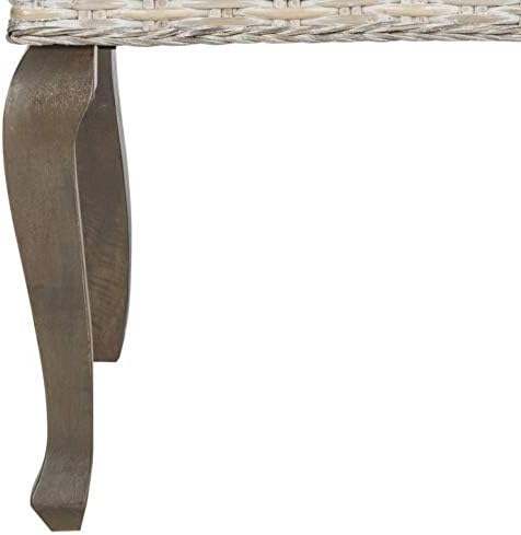 SAFAVIEH Milos Wood Dining Chair Set of 2, 18" Seat White Washed SEA8018B