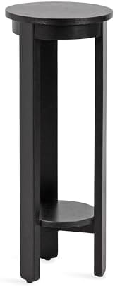 Kate and Laurel Foxford Modern Tiered Round Drink Table, 12 x 12 x 30, Black,...