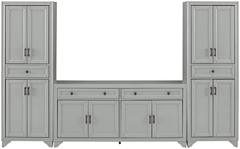 Crosley Furniture Tara 3-Piece Farmhouse Pantry & Sideboard Set