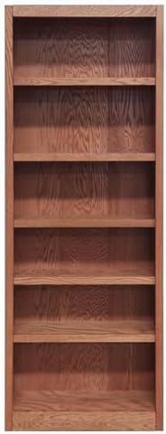 BOWERY HILL 84" Traditional Wood Bookshelf Bookcase with 4 Adjustable Sh...