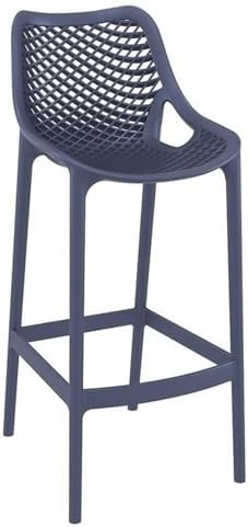 Home Square Patio Bar Stool in Dark Gray Finish - Set of 2