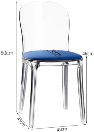 Etlegor Clear Acrylic Dining Chair, Modern Office Negotiation Chair with Seat...