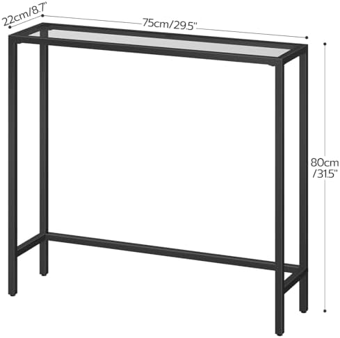 HOOBRO 29.5" Narrow Console Table, Modern Sofa Table Behind Couch Table ...