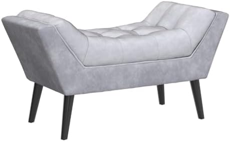 Andeworld Upholstered Tufted Small Cute Bench Ottoman for Entryway Foyer Bath...