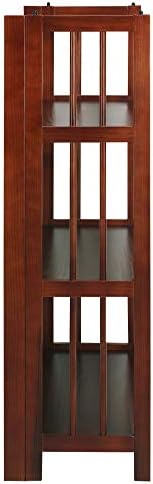 Casual Home Narrow 3-Shelf Folding Bookcase, 14" Wide, Walnut