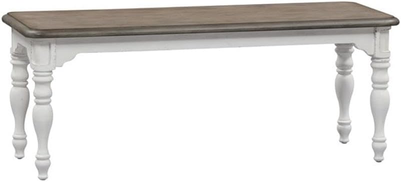 Liberty Furniture Industries Magnolia Manor Dining Bench (RTA), Antique White