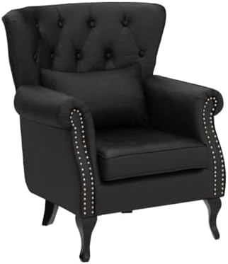 Mid Century Modern Accent Chair Upholstered Armchair Comfy Velvet Fabric Sing...
