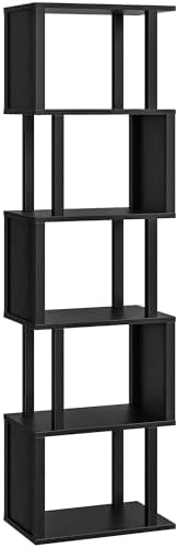CHOEZON S-Shaped 5-Tier Bookshelf, 58.1-Inch Tall Bookcase with Anti-Tip Kit,...
