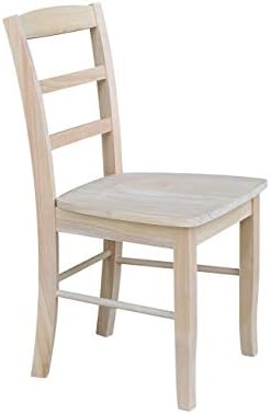 IC International Concepts Set of 2 Madrid Solid Wood Chairs, Unfinished