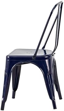 AC Pacific 18 Inch Seat Height Industrial Metal Dining Chairs, Stackable Kitc...
