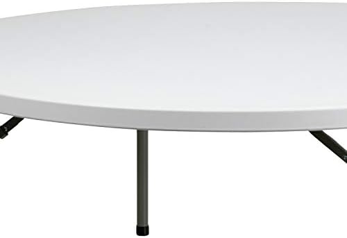 Flash Furniture 6-Foot Round Granite White Plastic Folding Table