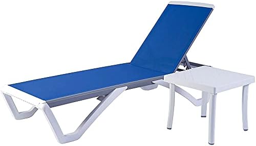 Kozyard Outdoor Chaise Lounge Chair, Full Flat Adjustable Patio Lounger with ...