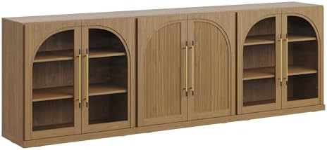 BELLEZE Jagger 3-Piece Modular Sideboard Buffet Cabinet - Camel