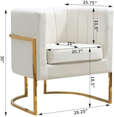 Velvet Accent Chairs Set of 2, Mid Century Modern Upholstered Barrel Armchair...