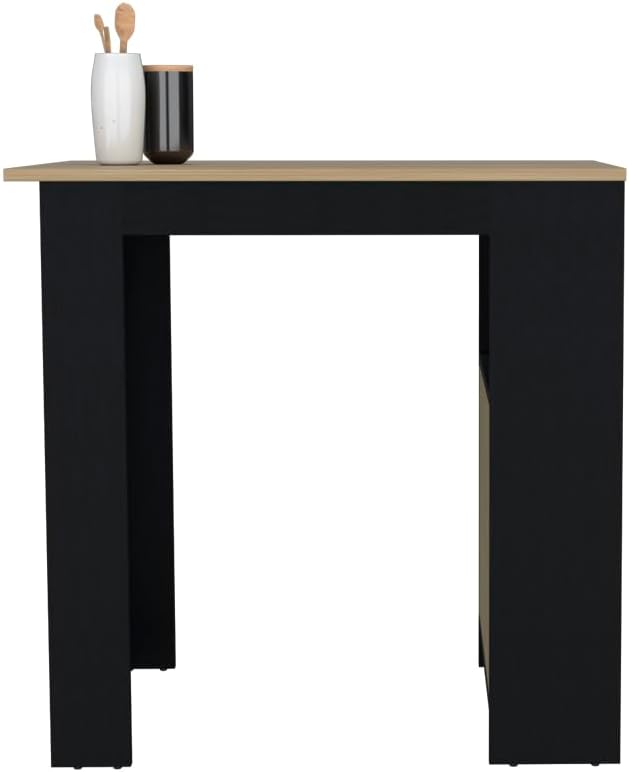 Kitchen Island Wynne with Black+Natural, Engineered Wood | Engineered wood ki...
