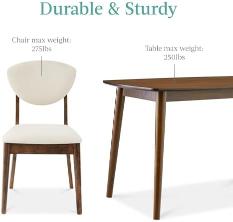 Best Choice Products 5-Piece Dining Set, Compact Mid-Century Modern Table &am...